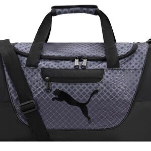 Puma Men's Black and Dark Gray Duffel Bag